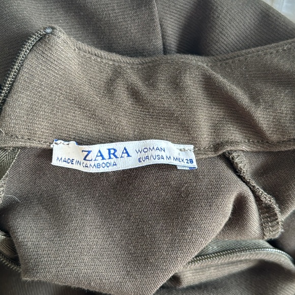 ZARA SIZE MEDIUM mock turtleneck dress green - Picture 4 of 8